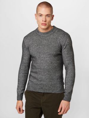 Меланжов пуловер Tom Tailor черно