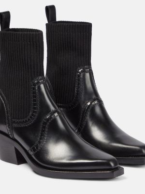 Leder ankle boots Chloã© schwarz