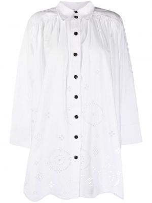 Рубашка платье макси длинное Ganni, белое