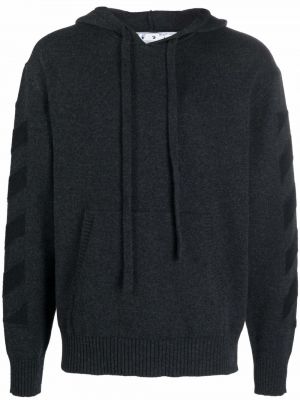 Strick gestreifter hoodie Off-white