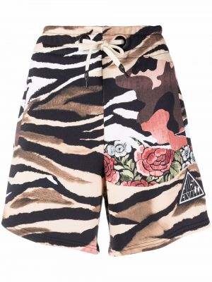 Tigerstripete trykt bomull shorts Just Cavalli