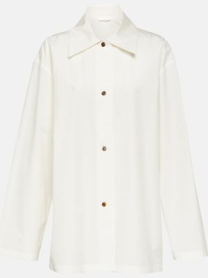 Oversized βαμβακερό πουκάμισο The Row λευκό