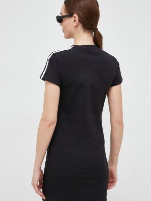 Rochie mini cu croială ajustată cu dungi Adidas negru