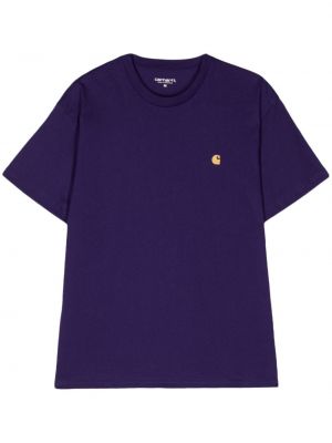 Bavlněné tričko Carhartt Wip fialové