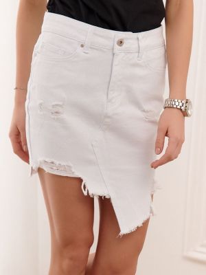 Spódnica jeansowa asymetryczna Fasardi biała