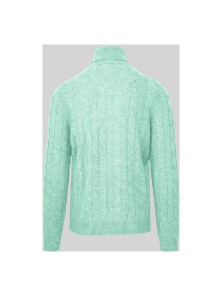 Jersey cuello alto de lana de cachemir de tela jersey Malo verde
