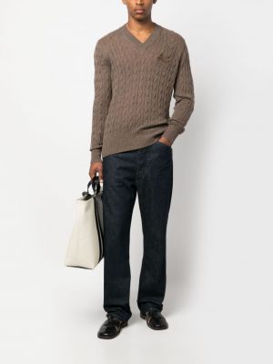 Kašmira džemperis ar izšuvumiem Etro brūns
