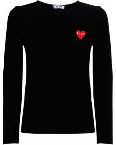 Sweter wełniany Comme Des Garcons Play czarny