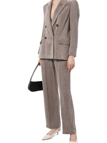 Вельветовый пиджак Brunello Cucinelli серый