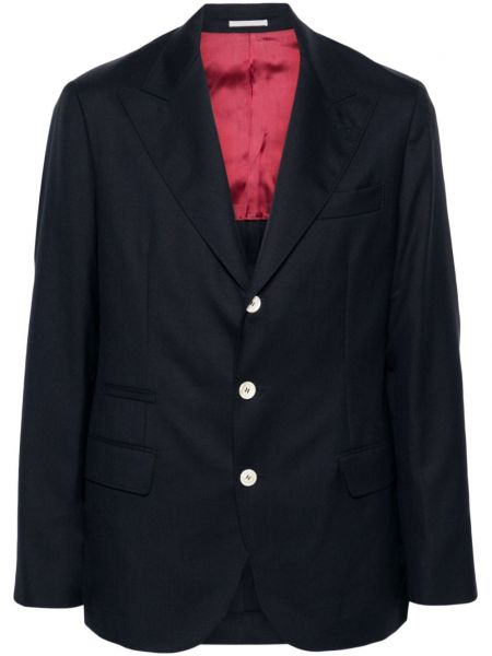 Blazer lung Brunello Cucinelli albastru