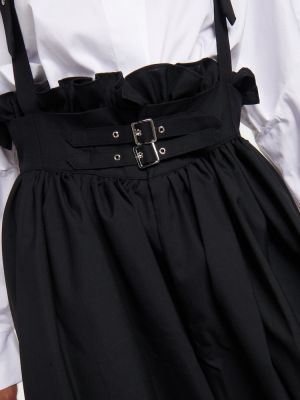 Čipkovaná vlnená šnurovacia midi sukňa Noir Kei Ninomiya čierna