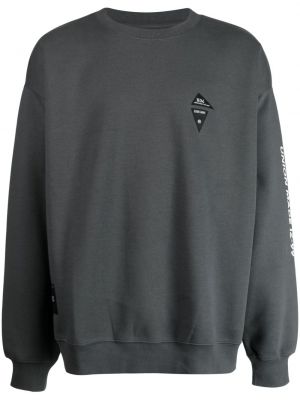 Džemper s printom s okruglim izrezom Izzue siva