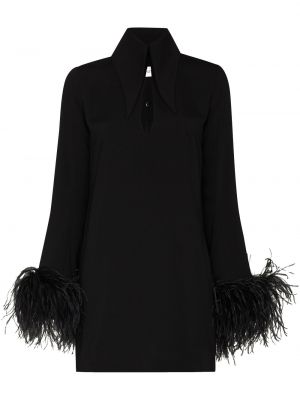 Vestido de cóctel con plumas con apliques de plumas 16arlington negro