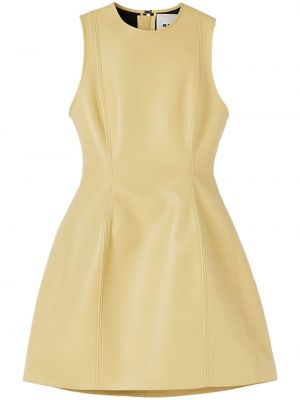 Δερμάτινη βραδινό φόρεμα Jil Sander κίτρινο