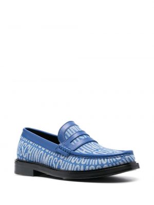 Žakárové loafers Moschino modré