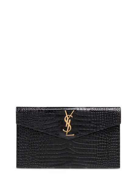 Bolso clutch de cuero de charol Saint Laurent