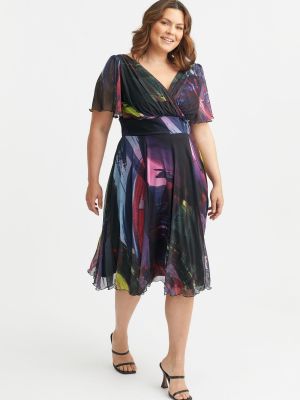 Платье миди с принтом Scarlett & Jo фиолетовый