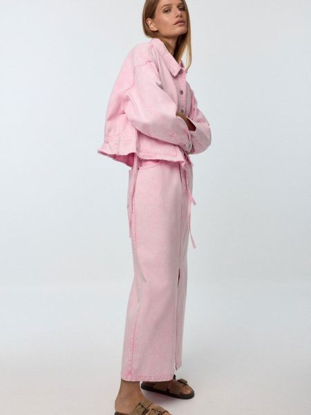 Джинсовая куртка Sela розовая