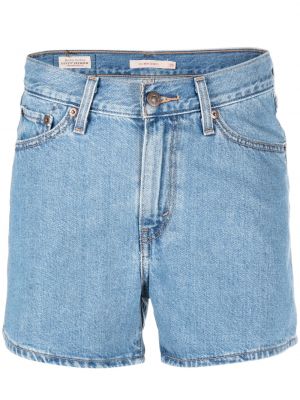 Pantaloni scurți din denim cu talie înaltă cu nasturi cu fermoar Levi's® - albastru