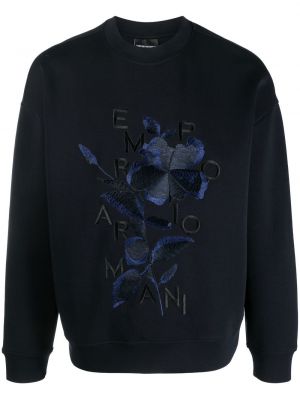 Blommig sweatshirt Emporio Armani blå