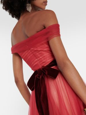 Μάξι φόρεμα από τούλι Jenny Packham κόκκινο