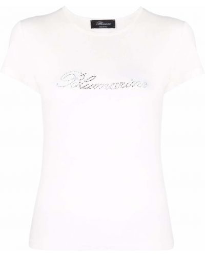T-shirt con cristalli Blumarine bianco