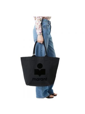 Bolso shopper de algodón Isabel Marant negro