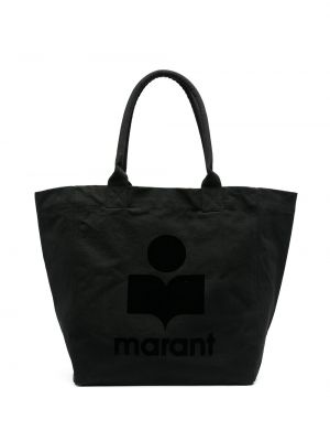 Nákupná taška s potlačou Isabel Marant čierna