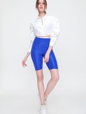 Magas derekú leggings Trend Alaçatı Stili kék