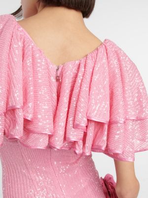 Mini šaty Rotate Birger Christensen růžové