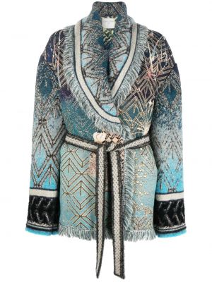 Pletený kabát Forte Forte modrý