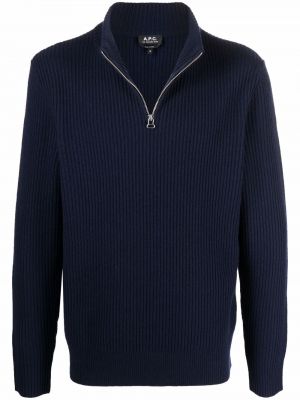 Jersey con cremallera de tela jersey A.p.c. azul