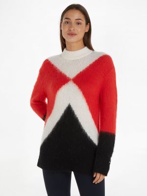 Vlnený sveter Tommy Hilfiger červená