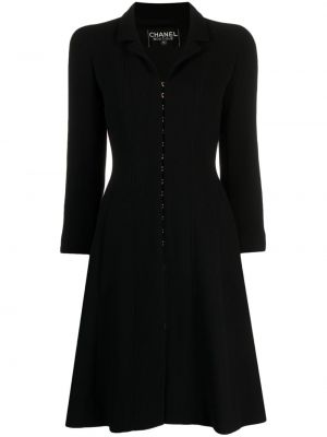 Vlněné šaty Chanel Pre-owned černé