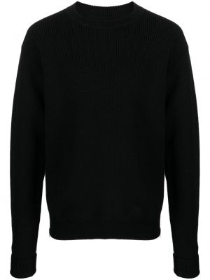 Vlnený sveter na zips Jil Sander čierna