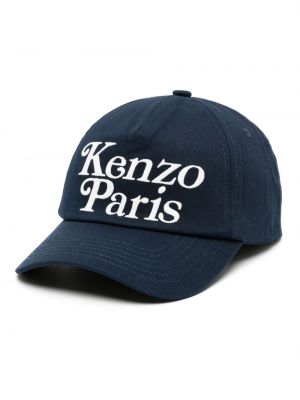 Șapcă cu broderie din bumbac Kenzo albastru