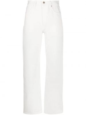 Βαμβακερό παντελόνι με ίσιο πόδι Jil Sander λευκό