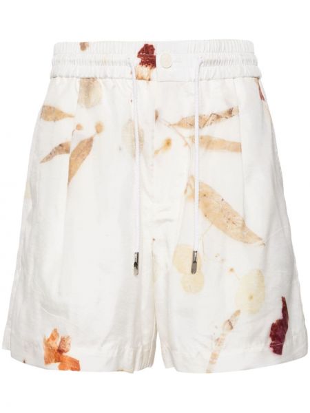 Kratke hlače s printom s apstraktnim uzorkom Feng Chen Wang bijela