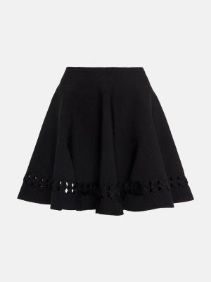 Плетена мини пола Alaã¯a черно