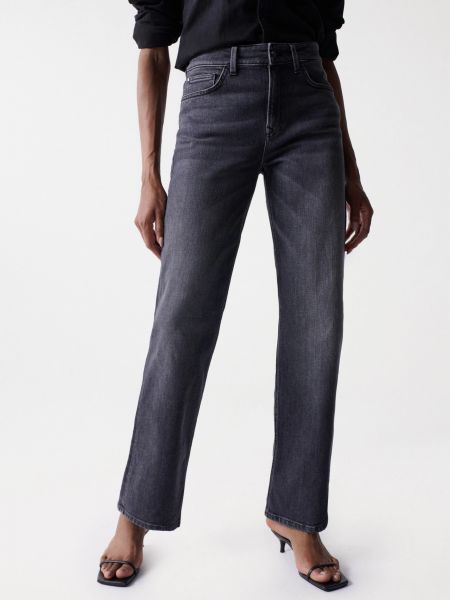 Priliehavé džínsy s rovným strihom Salsa Jeans čierna