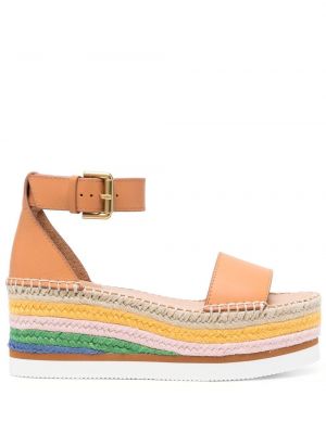 Espadrillos i läder See By Chloe brun