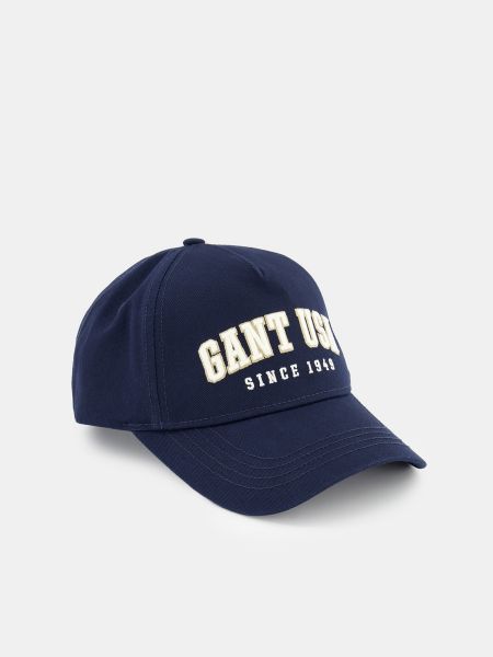 Gorra de algodón Gant azul