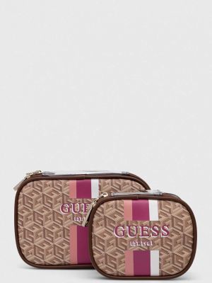 Kozmetična torbica Guess rjava