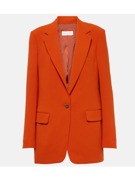 Пиджак из крепа Dries Van Noten оранжевый