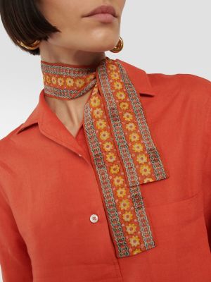 Шелковый шарф в цветочек с принтом Loro Piana