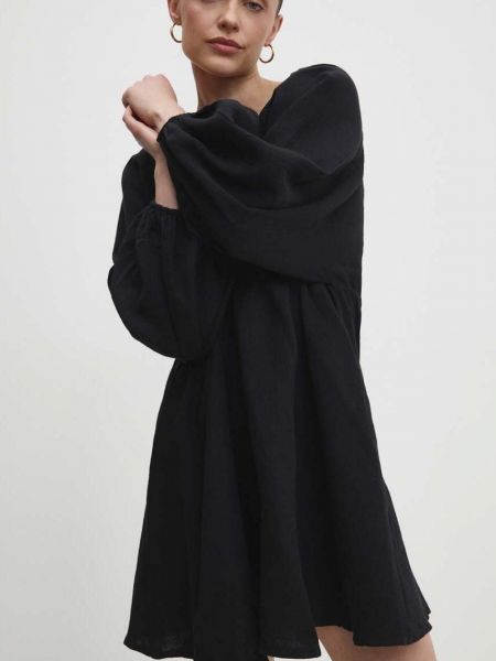 Bavlněné mini šaty Answear Lab černé