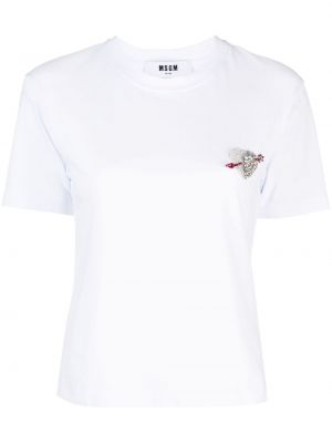 Bavlněné tričko jersey Msgm bílé