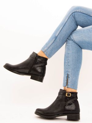 Členkové topánky so vzorom hadej kože Fox Shoes čierna