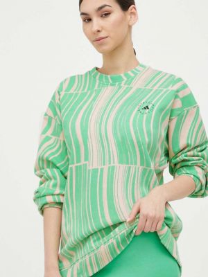 Adidas by Stella McCartney bluza bawełniana damska   wzorzysta - Zielony