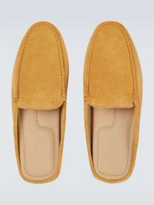 Papuci de casă din piele de căprioară Tod's galben